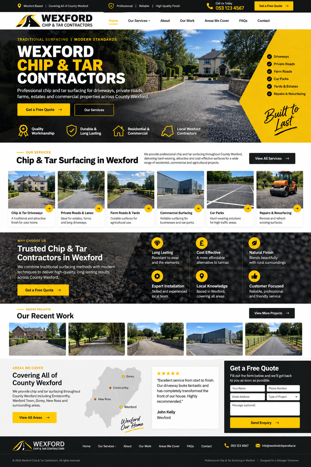 Wexford Chip & Tar website project by Digital Business Solutions